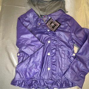 YMI Girls Collection Purple Faux Leather Jacket, Size L(14)